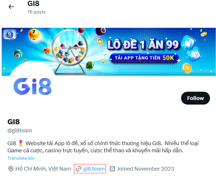 Tìm kiếm gi8.team thông qua Twiter